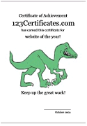 certificate template with raptors image