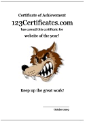 wolves award certificate template