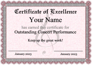 Music Certificate Templates
