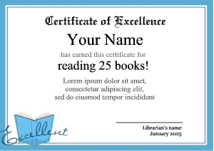 reading certificate template