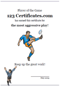 rugby award template printable
