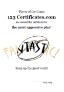 free printable rugby certificate