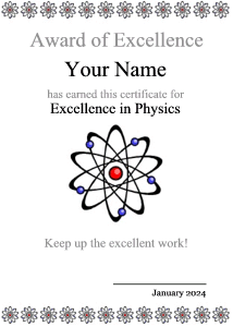 certificate with science border