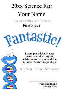 certificate border, science, cute, DNA background