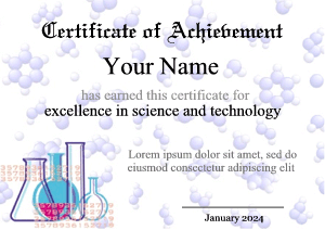 science certificate template