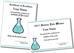 science certificate templates