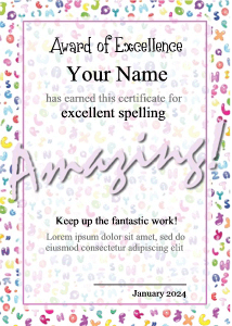 certificate template for kids, motivational, colorful
