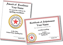 spelling award certificate background