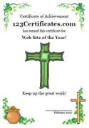 Irish Catholic award certificate template