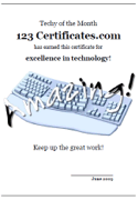 typing award certificate