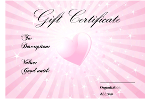 Valentine's Day gift certificate