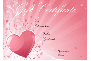 Valentines gift certificate template