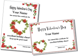 Printable Valentine's Day Certificate Templates