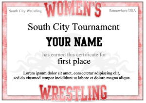 wrestling award, women's wrestling