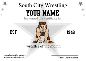 wrestling certificate, crazy wrestler