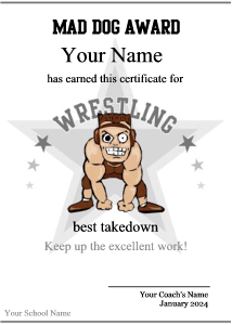 wrestling tournament award